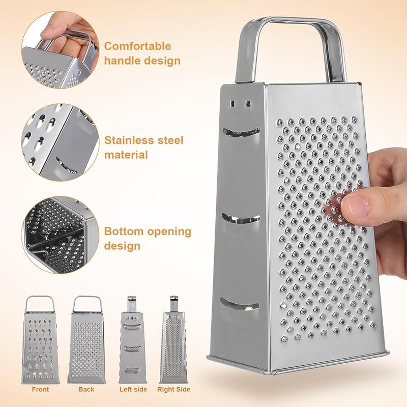 Stainless Steel 8 Inch Kitchen Grater Handheld Vegetable Cheese Shredder Slicer - Image 3